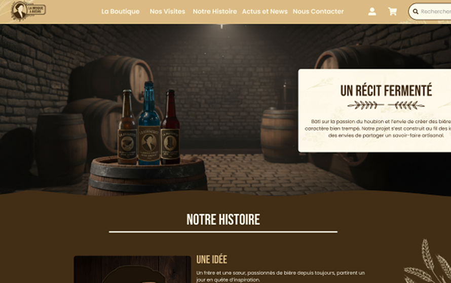 Maquette haute fidélité de la page Notre Histoire