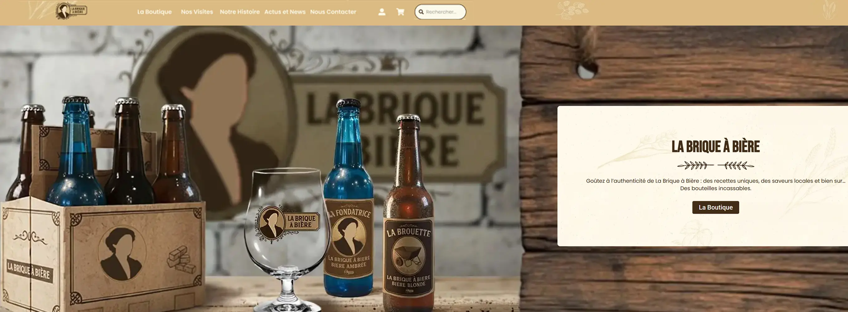 Page d'accueil du site La Brique à Bière
