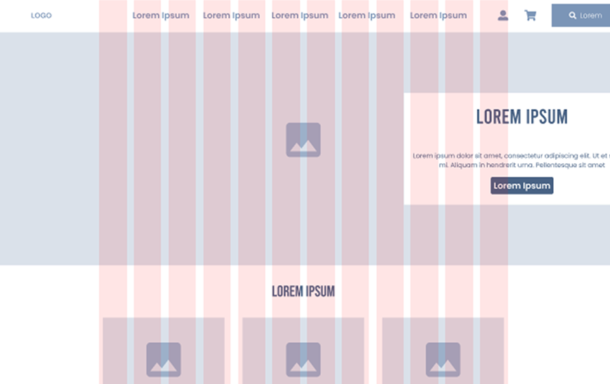 Wireframe de la page d'accueil